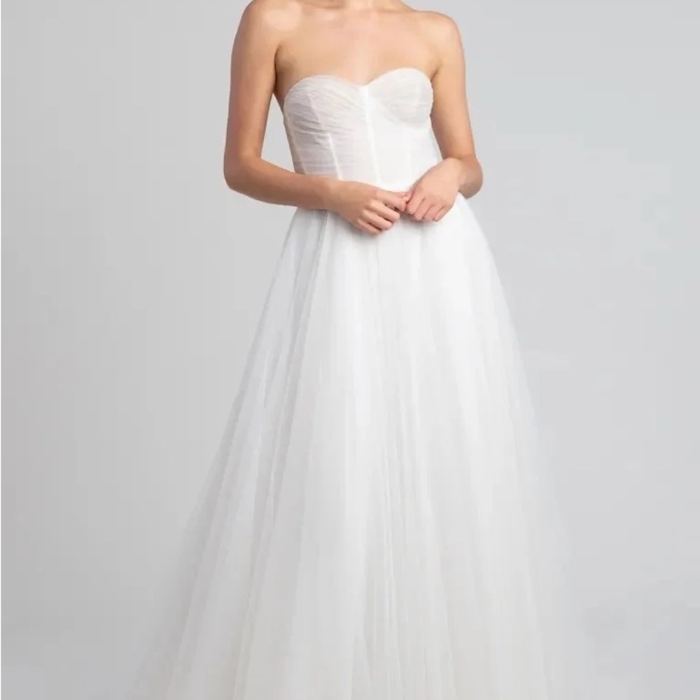 Jenny Yoo Jessilyn Gown - Strapless White Tulle A-Line 00